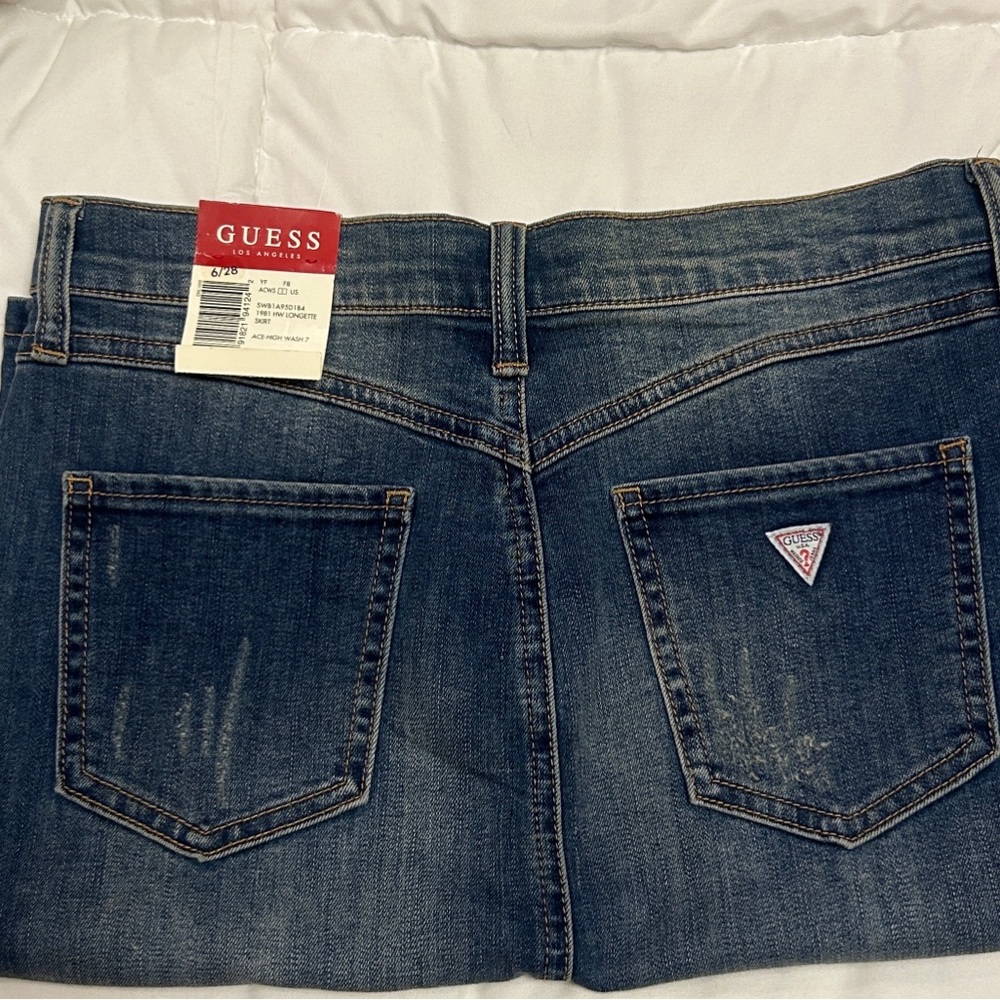 GUESS Dark Wash Denim Pencil Skirt Y2 - Picture 5 of 6